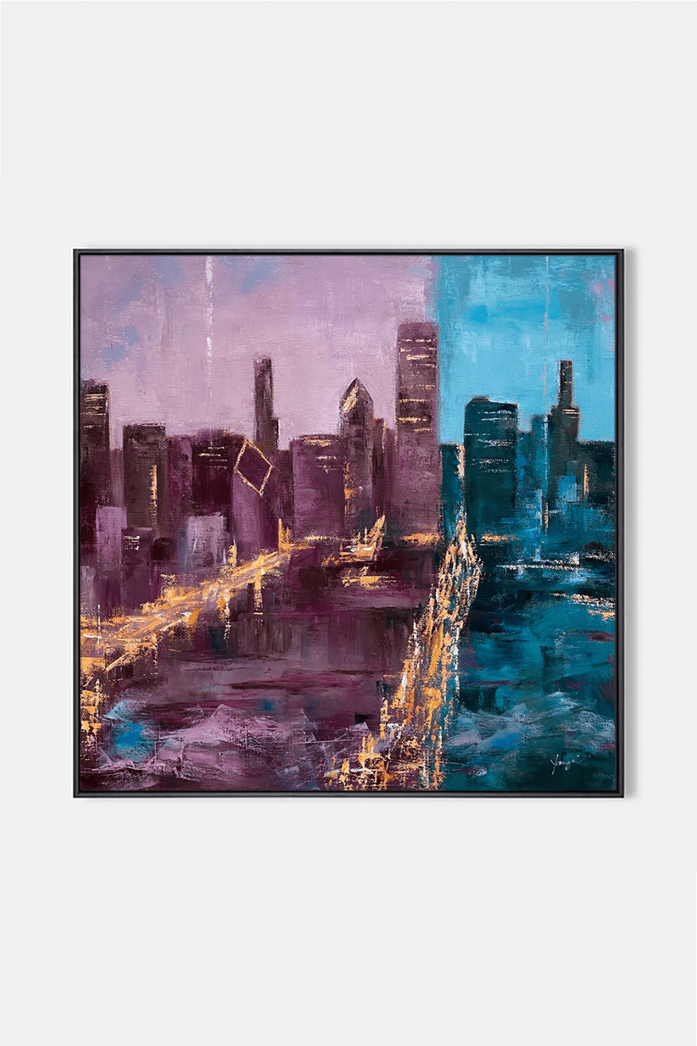“City Split” — Where Neon Dreams and Midnight Blues Collide - ARABELART