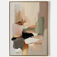 Framed Canvas Print Blush Pink Gold Modern Minimalist Art Contemporary Wall Decor AR1483