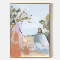 Modern Christian Wall Art of Jesus and the Samaritan Woman AR1511