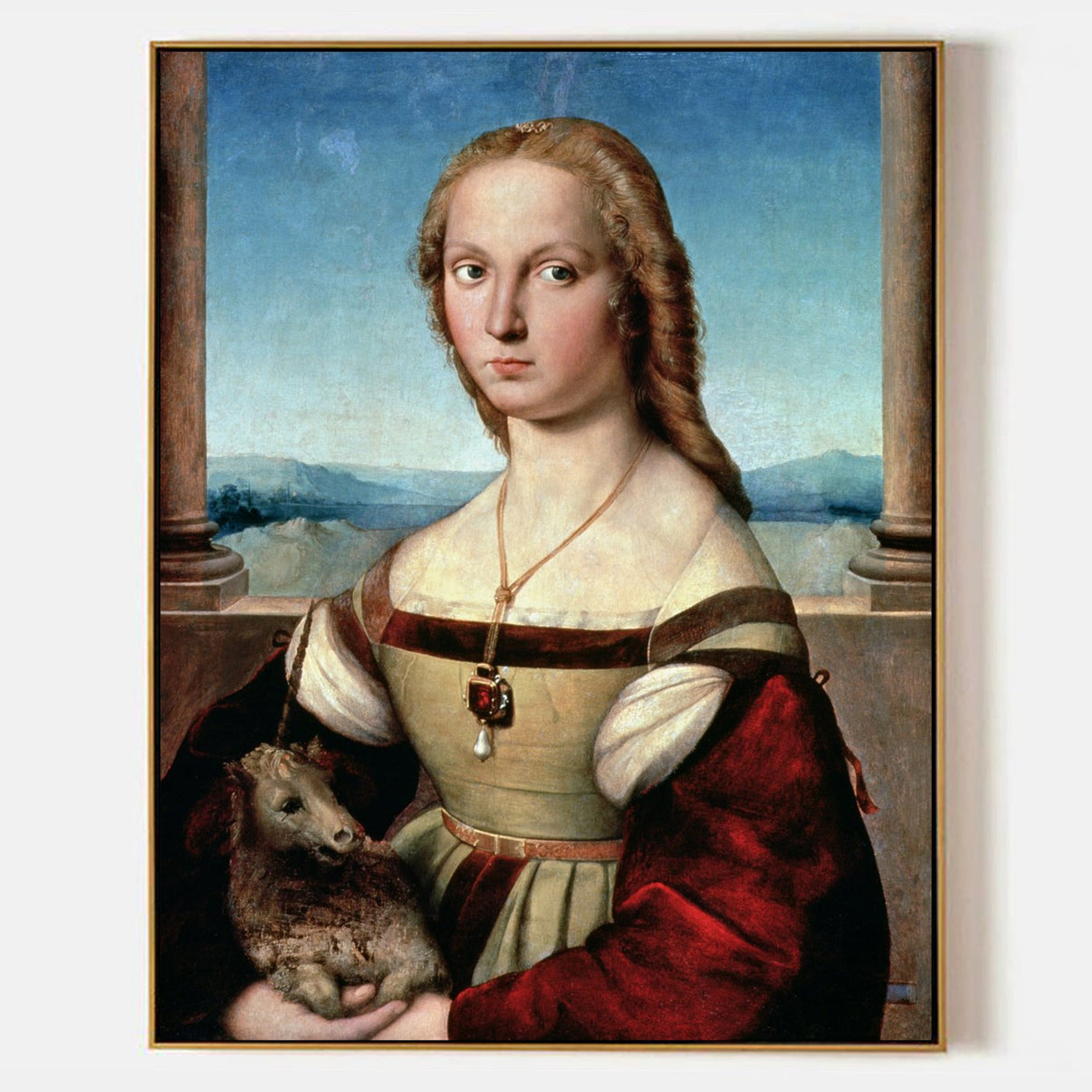 Portrait of a Lady with a Unicorn by Raffaello Sanzio - Famous Art Reproduction - ARABELART