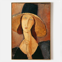Portrait of Jeanne Hebuterne in a Large Hat - Famous Art Reproduction - ARABELART