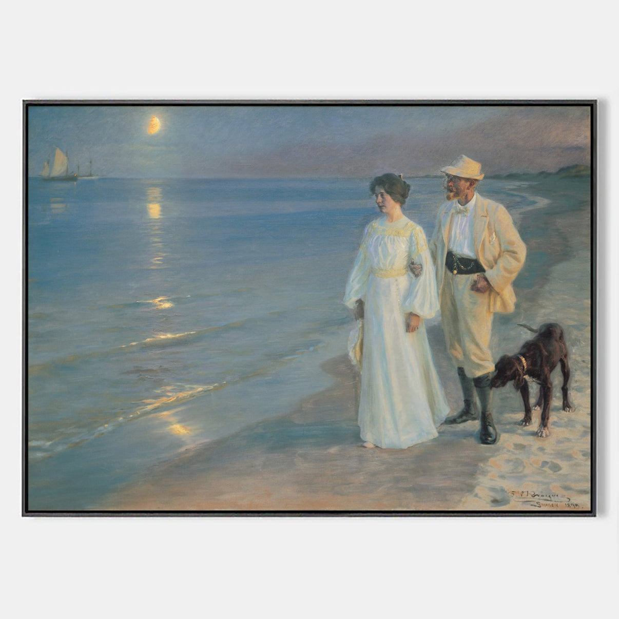 Summer Evening on the Beach at Skagen. The Painter and His Wife - ARABELART