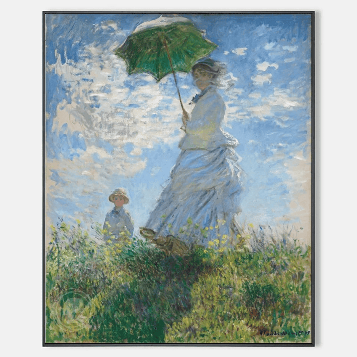 The Walk Woman With A Parasol by Claude Monet - Famous Art Reproduction - ARABELART