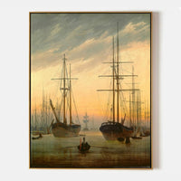 View of a Harbor by Caspar David Friedrich - Famous Art Reproduction - ARABELART